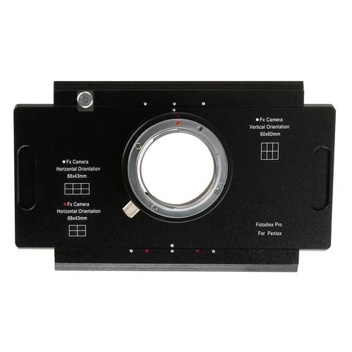 Pentax K Mount (PK) D / SLR - Graflok 후면 표준을 갖춘 대형 4x5 뷰 카메라 - Shift / Stitch 어댑터